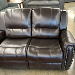 All Real Genuine Leather Reclining Sofa And Love For Sale!