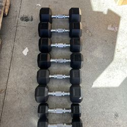 5-20lb Rubber Hex Dumbbell Set 100lbs Total NEW