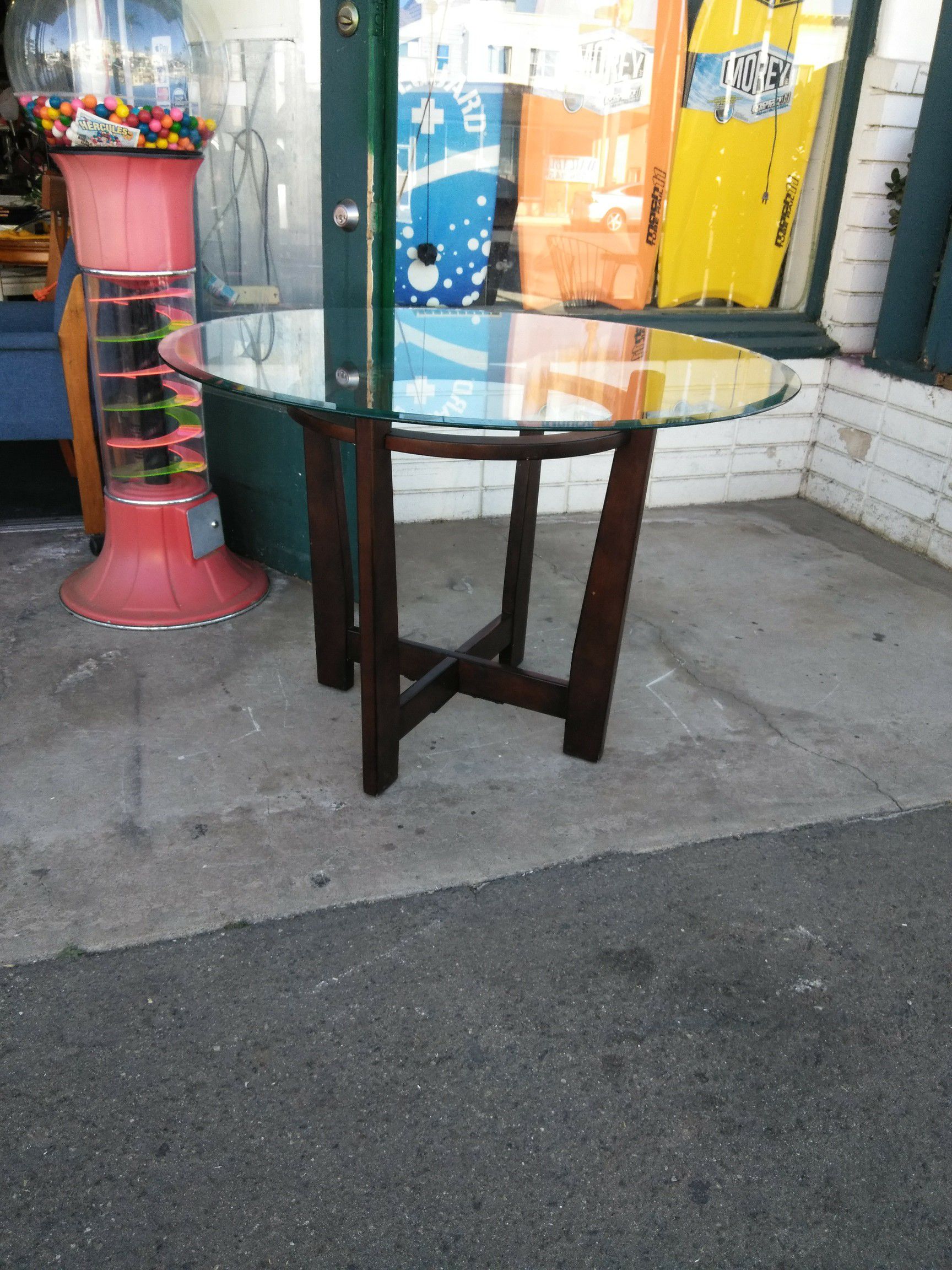 42" Diameter Glass Top Dining Table