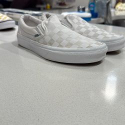 Used Vans sneakers, white, men's size 4.5. $15