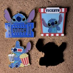 Disney Loungefly Lilo & Stitch Movie Theater Pin Bundle Lot [3 Pins]