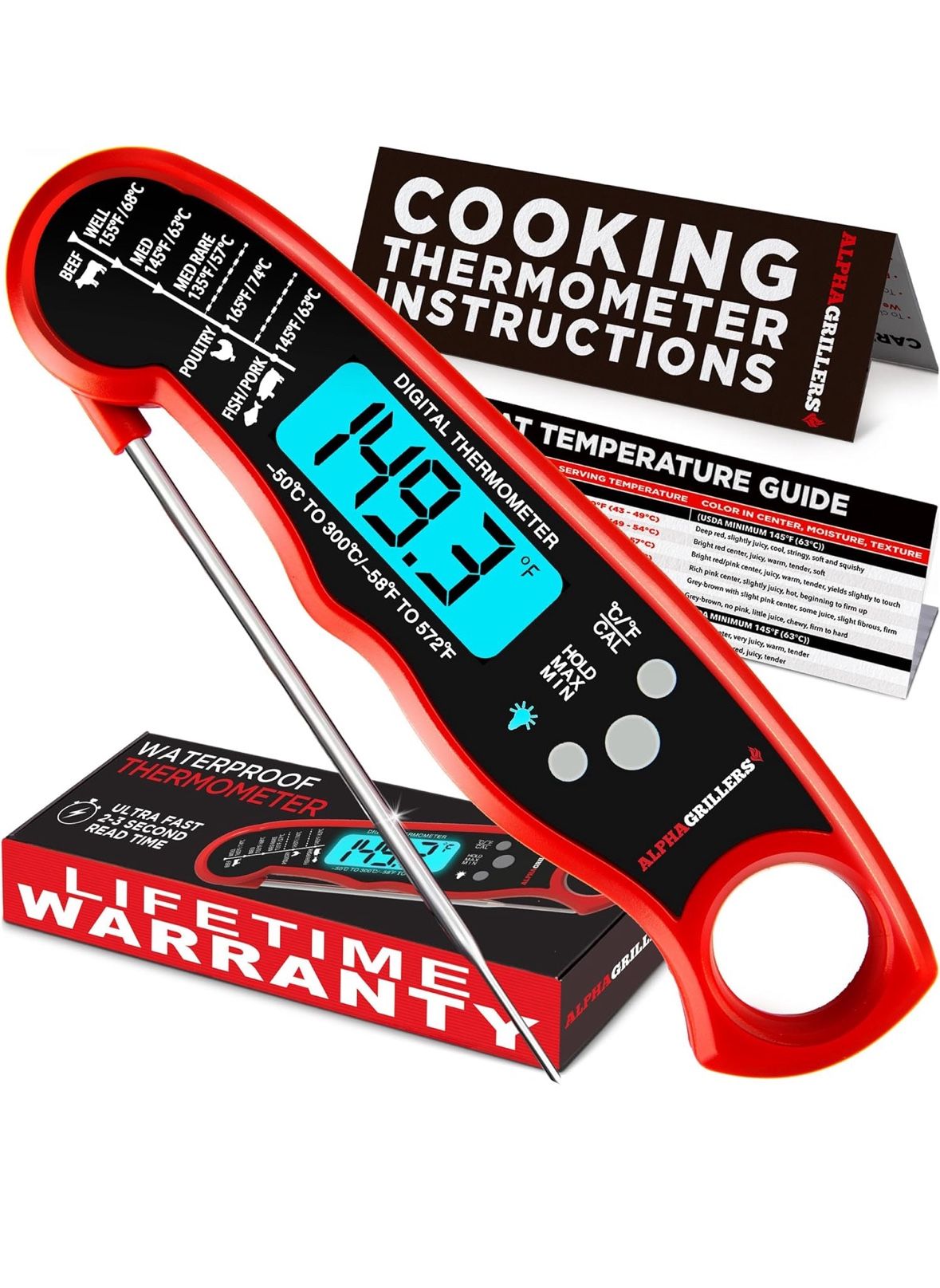Alpha Grillers Meat Thermometer Digital