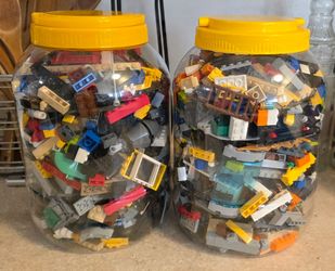 2 - 1 Gallon Containers of Random Lego Pieces