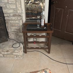 Rolling Wine Rack/ Bar With Tray