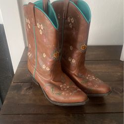 SHYANNE GIRLS' FLORAL EMBROIDERY WESTERN BOOTS