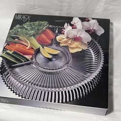 Mikasa Crystal Divided Serving Tray 14”