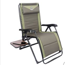 Timber Ridge Zero Gravity Lounger with Side Table and Adjustable Headrest