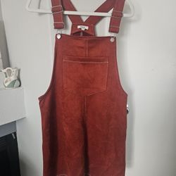AUW Burnt Orange/red Mini Overall Dress Size L