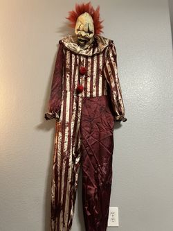 5 piece killer Nightmare Clown mask jumpsuit Halloween costume adult medium