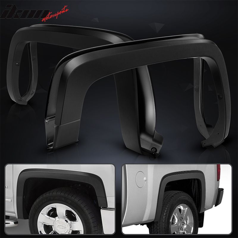 Fits 2014-2018 Chevy Silverado 1500 2500HD 3500HD OE Style Trunk Fender Flares - PP