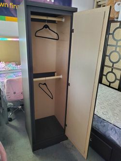 New Assembled Grey Wardrobe Closet Cabinet With Full Body Length Mirror Available In Other Colors 