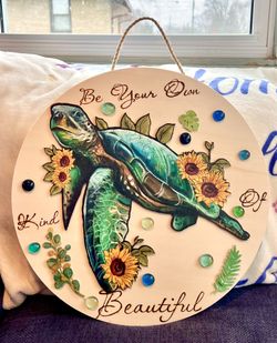 Beautiful Sea Turtle Wood Art