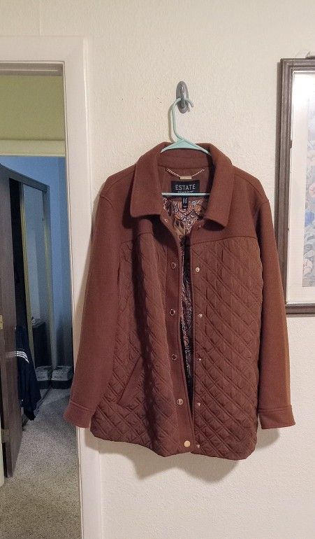 2 XL ESTATE ISAAC MIZRAHILIVE Brown Button Hp Jacket