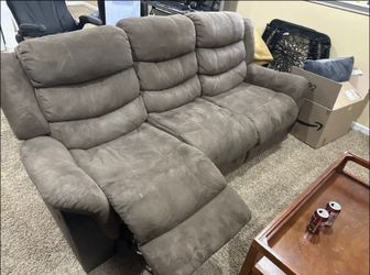 3 Person Brown Reclining Couch - Will Deliver