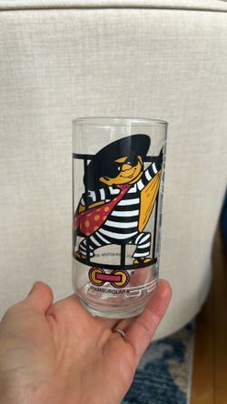 VINTAGE 1977 McDONALDS HAMBURGLAR COLLECTOR SERIES GLASS