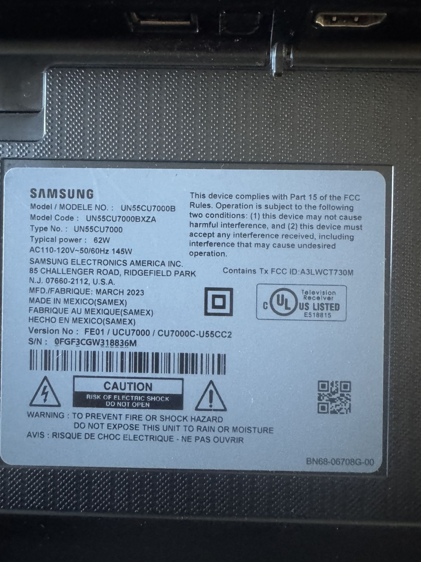 Samsung 4K 55 Inch Smart Tv