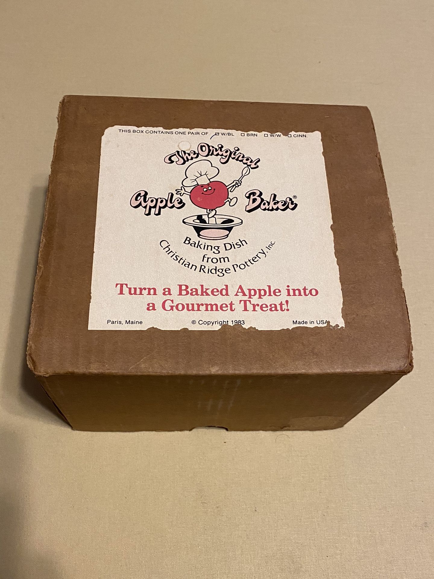 The Original Apple Baker, Christian Ridge Pottery, 1983, Vintage, New In Box, $20