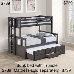 Triple Twin Bunk Beds And Bunks With Trundles