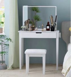 New Modern White Vanity w/ Stool