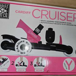 Cardiff Cruiser Adjustable Roller Skates Inline Fits Over Shoes sz Youth 12-6 Pink

BRAND NEW, OPEN BOX  Box is damaged

Cardiff Skate Co. Cruiser You