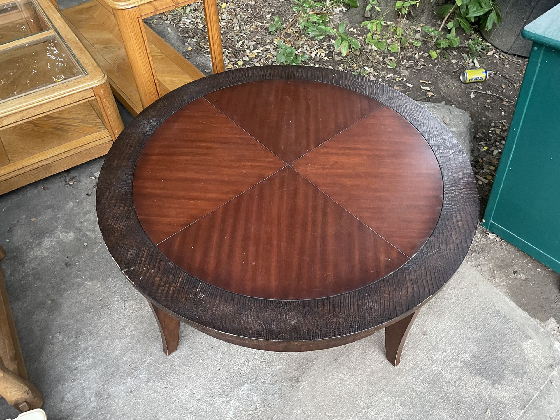 Large Drum Shaped Coffee Table
