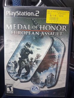 Pre-owned  Playstation  PS2 MEDAL OF HONOR  EUROPEAN ASSAULT GAME  in good condition  adult  owned