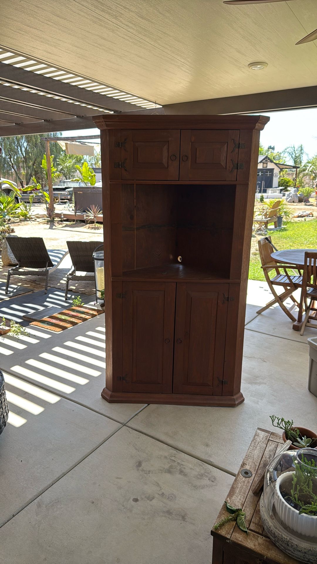 Handmade Farmhouse Style Corner Pantry Tv Stand
