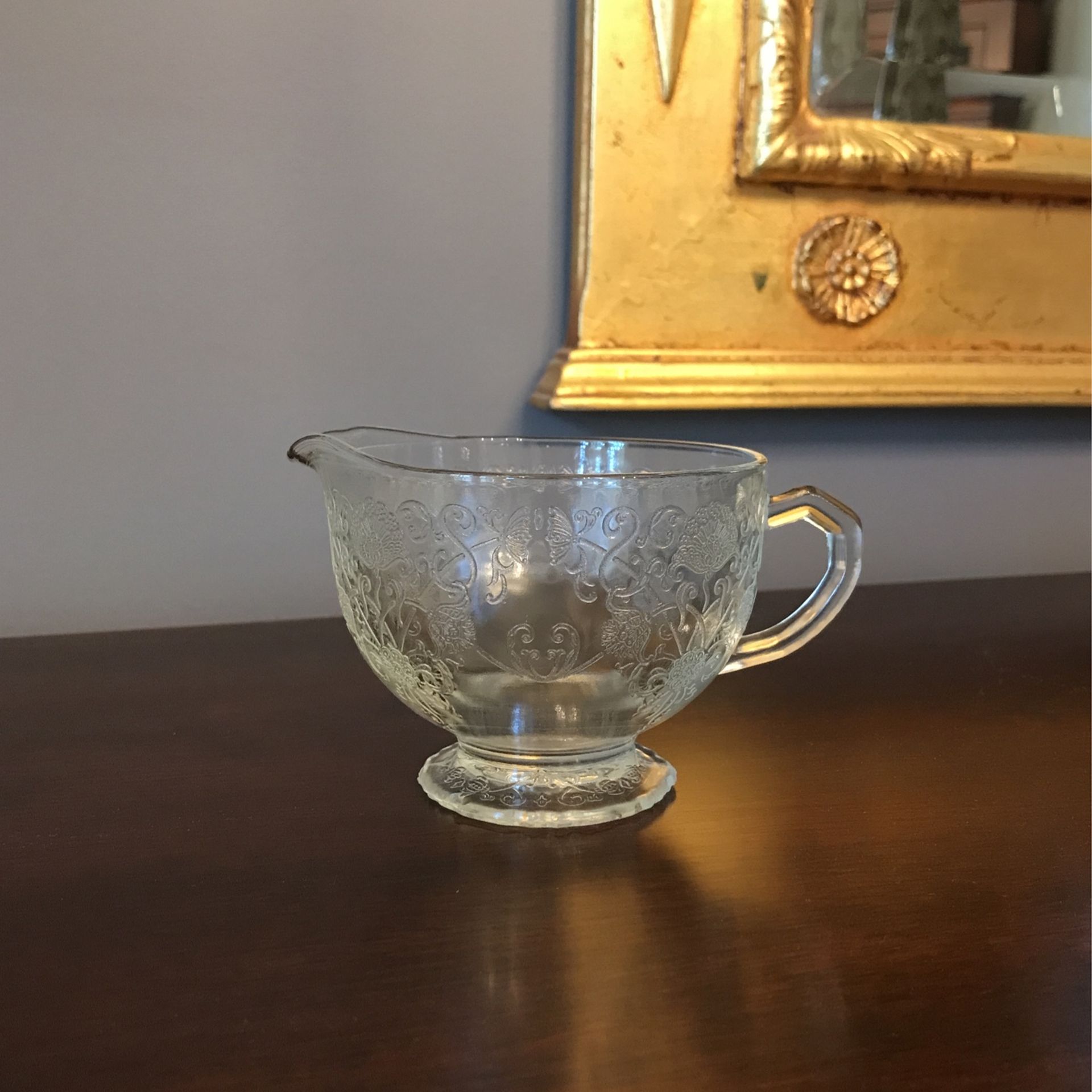 Depression Glass Footed Creamer Excellent Condition 