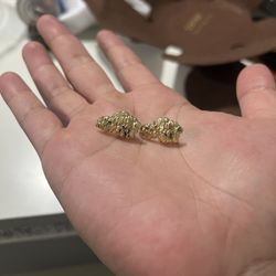 10k Gold Nugget Earrings 1.8g 
