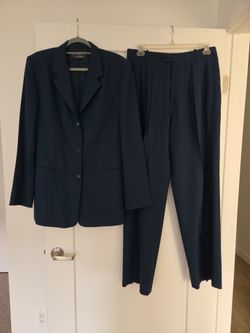Teal Blue Women's Blazer and Pants Suit Set