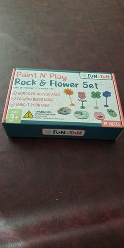 Brand New Fun By The Ton Paint N Play Rock & Flower Set