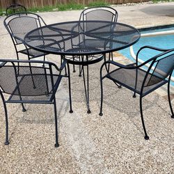 Wrought Iron Patio Table and 4 Chairs