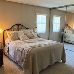 Mattress, box spring , and frame, and headboard