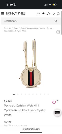 Authentic Gucci Leather Mini Round Ophidia Backpack Handbag