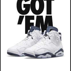 Jordan retros 6s Navy Blue & White  Size 6.5,8.5,10,11.5, 13(x2)