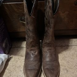 Rawhide Women’s Brown Leather Cowboy Boots Size 8