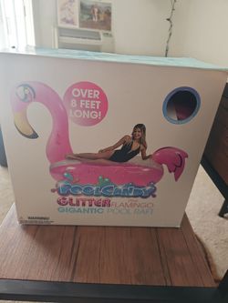PoolCandy Glitter Pink Flamingo Gigantic Pool Raft