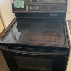Black Glass Top Stove Range 