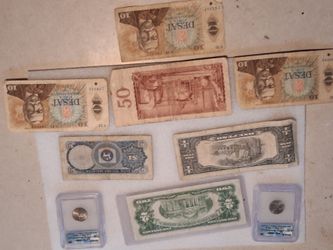 Mixed World Banknotes and Coins Collection