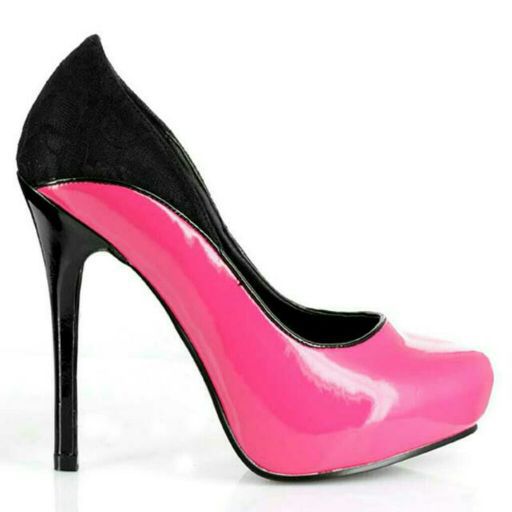 Pink & Black Lace Heels