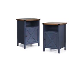 Nightstand Set of 2 with Barn Door and Shelf, Side Table, Rustic End Table for Bedroom, Living Room brand new
