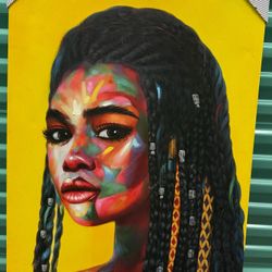 Prism Crown woman portrait canvas art