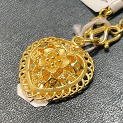 24K Gold | 3D Heart ❤️ Pendant 