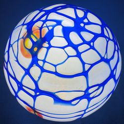 Antique Hand Blown Swirl Glass Light Globe 