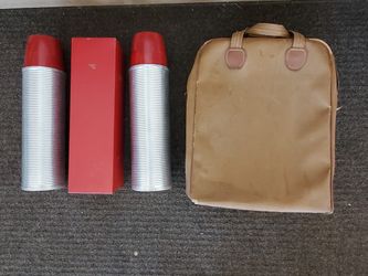 Vintage Thermos 3 Piece Red Set