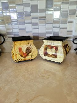 Metal Rooster Planters