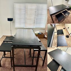 damaged countertop table and 4 high chairs