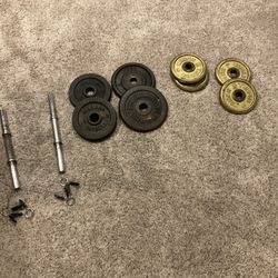Curling Bars And 60lbs In Weights For Sale