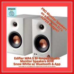 $199 New Edifier MR4.5 Studio Monitors, 80W bookshelf speakers, Bluetooth 6.0, White
