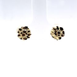 10Kt Yellow Gold Round Nugget Earrings 0.80g 216377/5